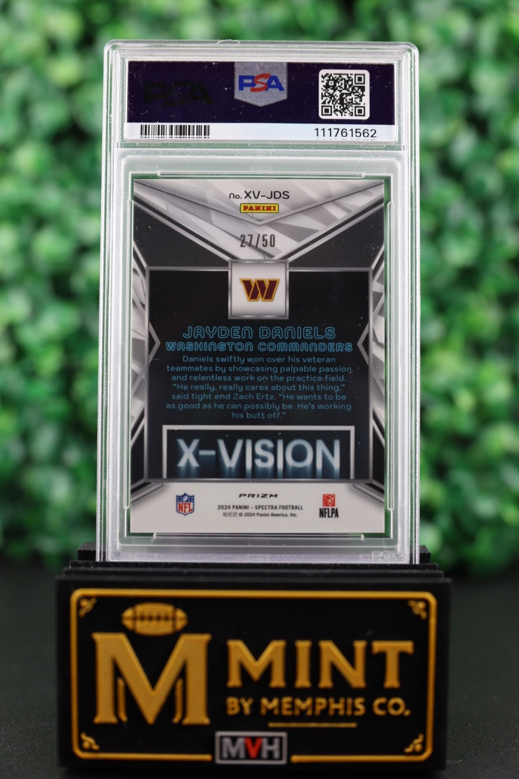 Jayden Daniels 2024 Spectra X Vision #XV-4 Interstellar Prizm /50 RC SP PSA 10