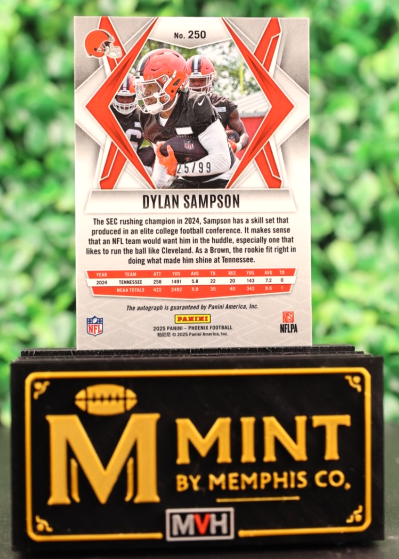 DYLAN SAMPSON 2025 PANINI PHOENIX AUTO #250 RED RC /99 SP