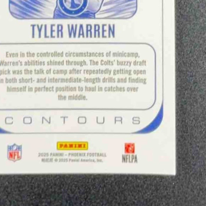 TYLER WARREN 2025 PANINI PHOENIX #14 CONTOURS RC COLTS