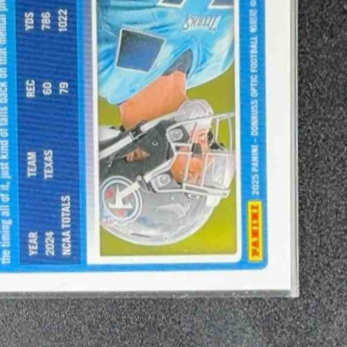 GUNNAR HELM 2025 PANINI DONRUSS OPTIC #294 RATED ROOKIE BLUE HYPER PRIZM TITANS