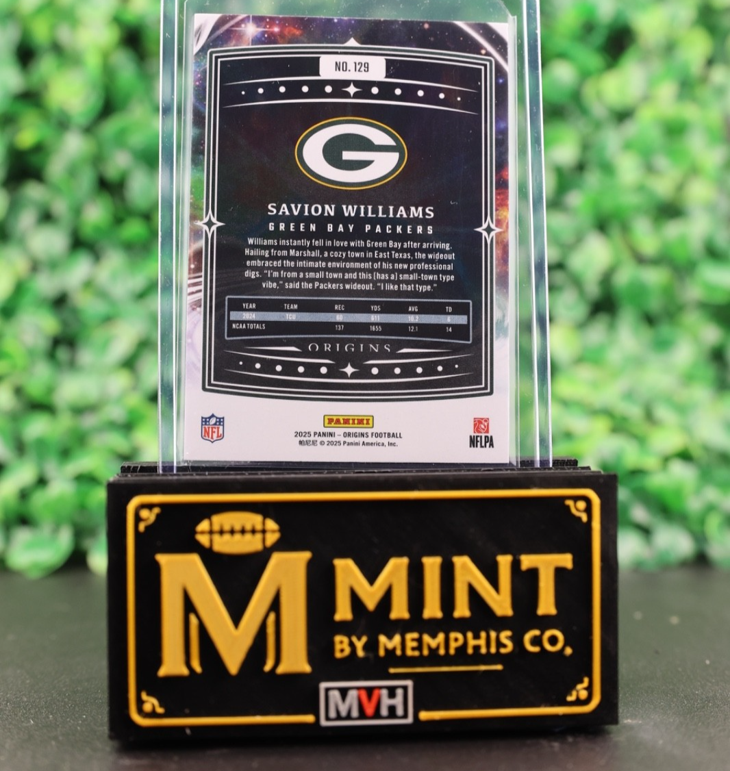 SAVION WILLIAMS 2025 PANINI ORIGINS #129 HOLO BLUE /199 RC PACKERS