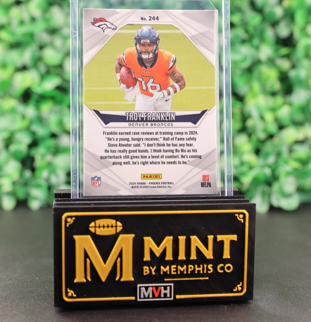 TROY FRANKLIN 2024 PANINI PHOENIX #244 CRACKED ICE RC BRONCOS
