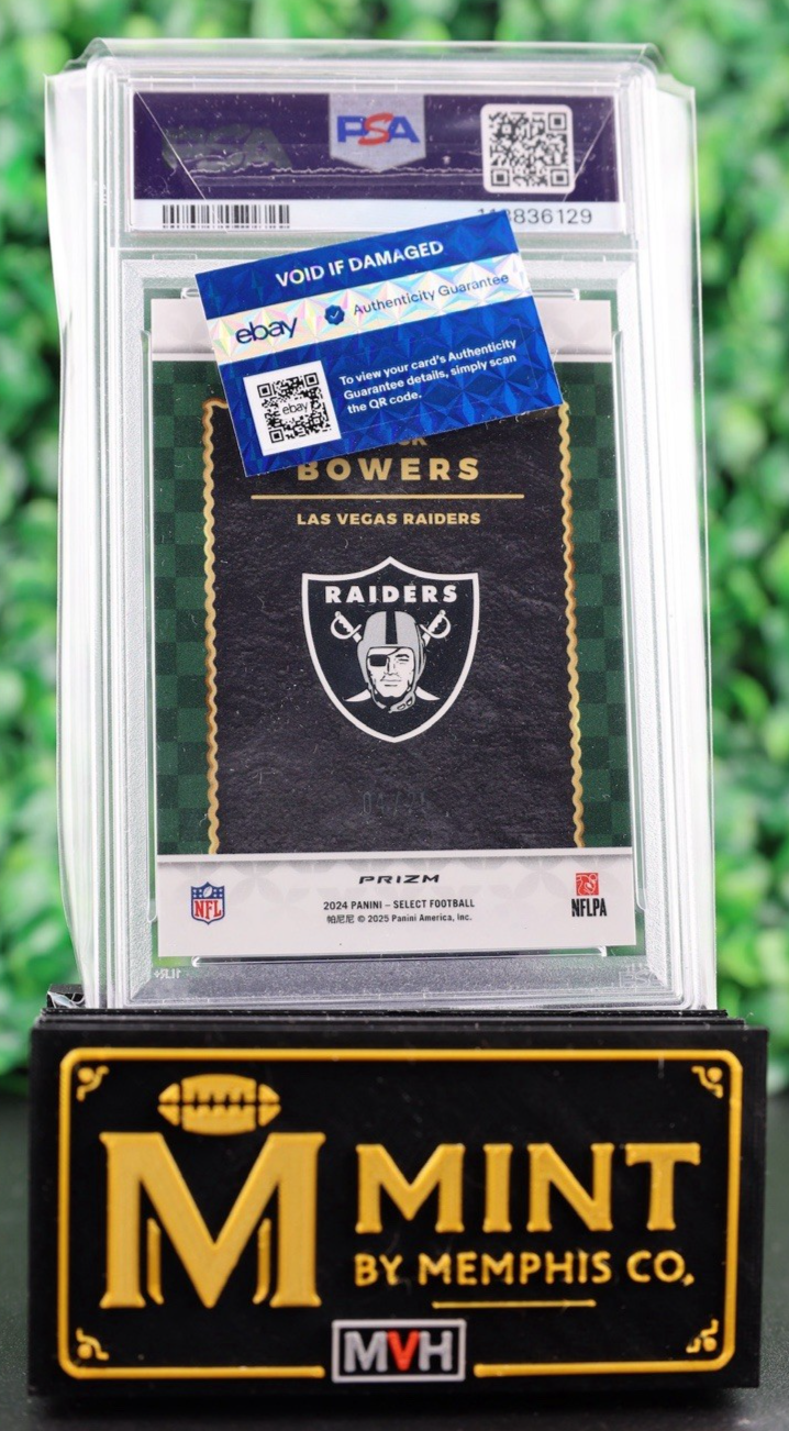 BROCK BOWERS 2024 SELECT SCORE SELECT TB #20 TIE-DYE PRIZM RC SSP RAIDERS POP 1