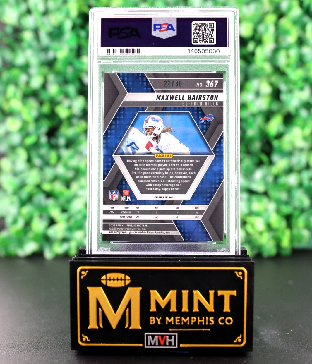 MAXWELL HAIRSTON 2025 MOSAIC RC AUTO PINK SPECTRIS FOTL /30 SSP PSA 10 BILLS