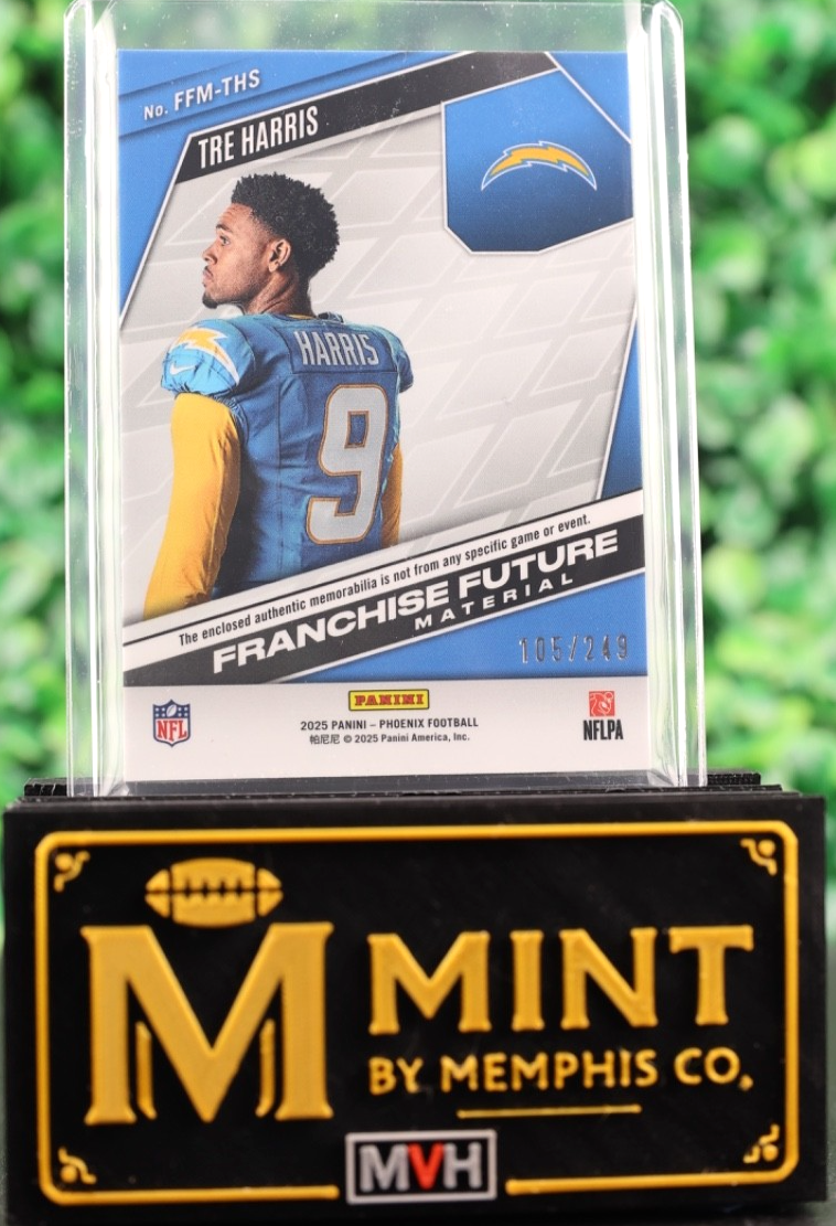TRE HARRIS 2025 PANINI PHOENIX FRANCHISE FUTURE ROOKIE PATCH /249 CHARGERS