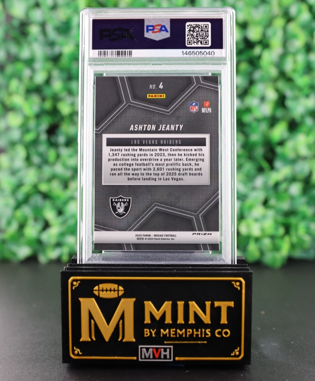 ASHTON JEANTY 2025 MOSAIC OVERDRIVE SILVER #4 PSA 10 GEM MINT POP 4 RAIDERS