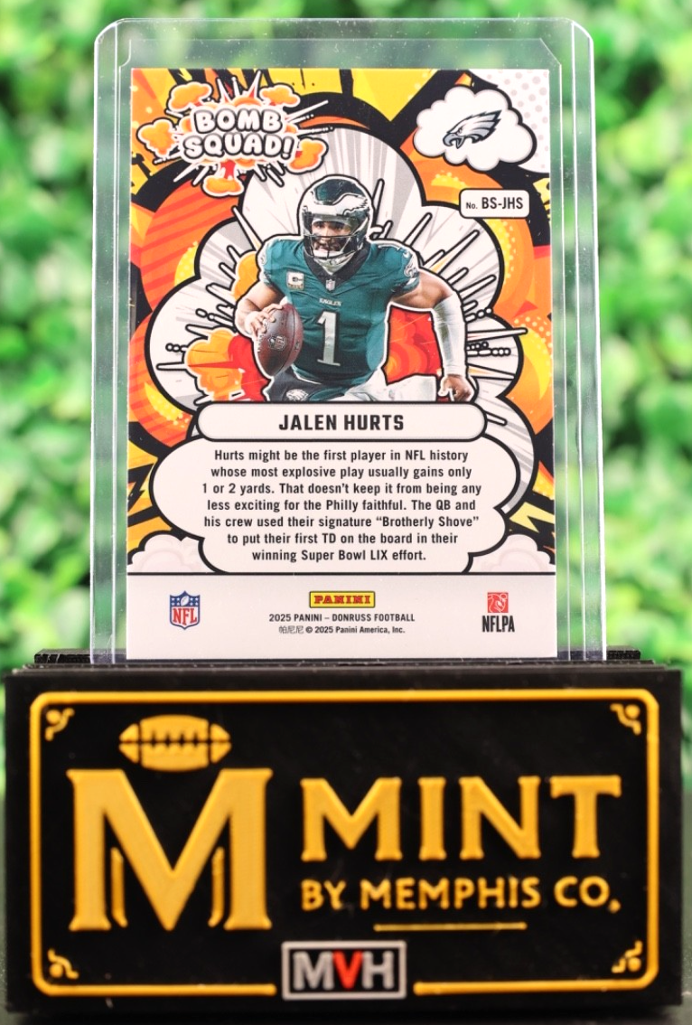 JALEN HURTS 2025 PANINI DONRUSS BOMB SQUAD PHILADELPHIA EAGLES