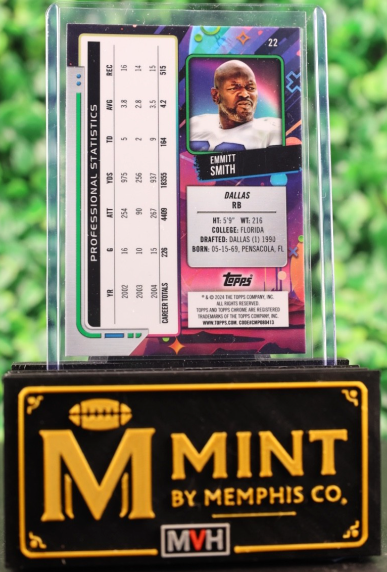 2024 Topps Cosmic Chrome EMMITT SMITH White Hole SSP Refractor #22 COWBOYS HOF