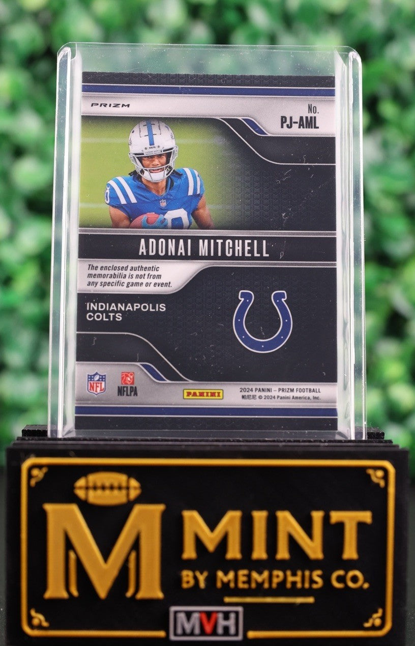 ADONAI MITCHELL 2024 PRIZM PREMIER JERSEYS #PJ-AML NEON GREEN PULSAR RC COLTS