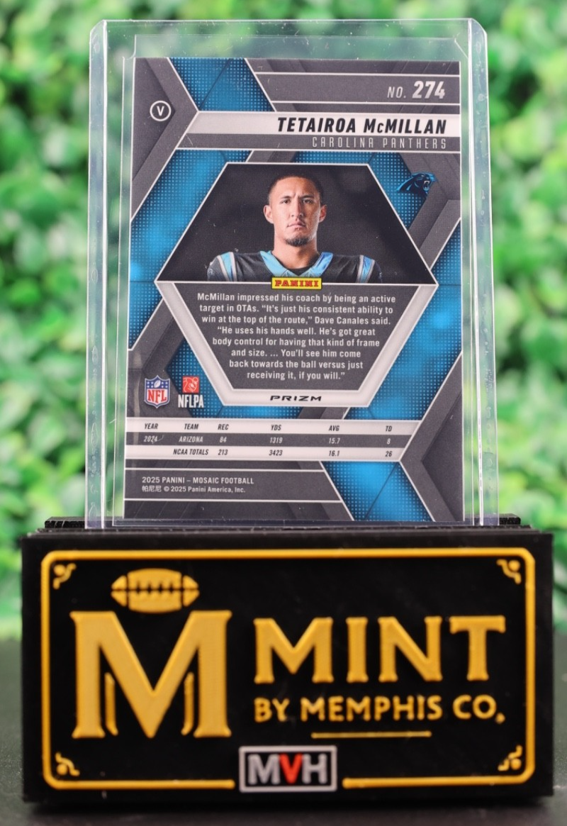TETAIROA MCMILLAN 2025 MOSAIC VARIATION SILVER #274 RC ROOKIE CAROLINA PANTHERS