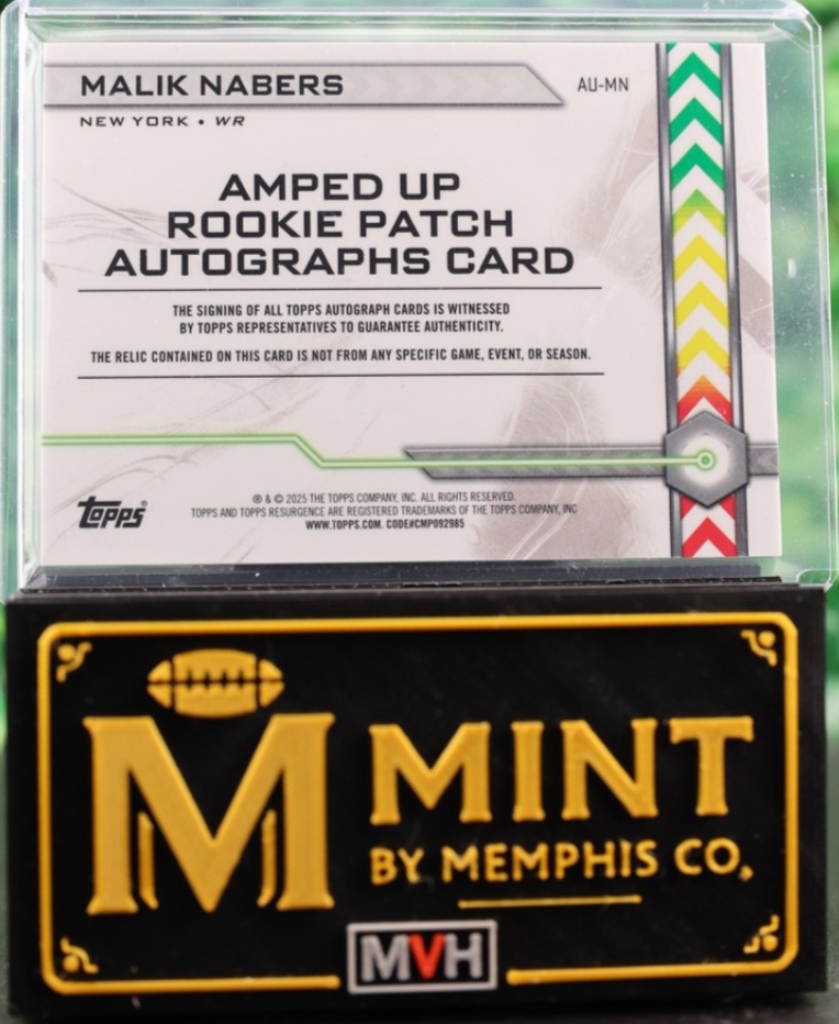 Malik Nabers 2024 Topps Resurgence RPA RC Amped Up Dual Patch Auto #AU-MN Giants