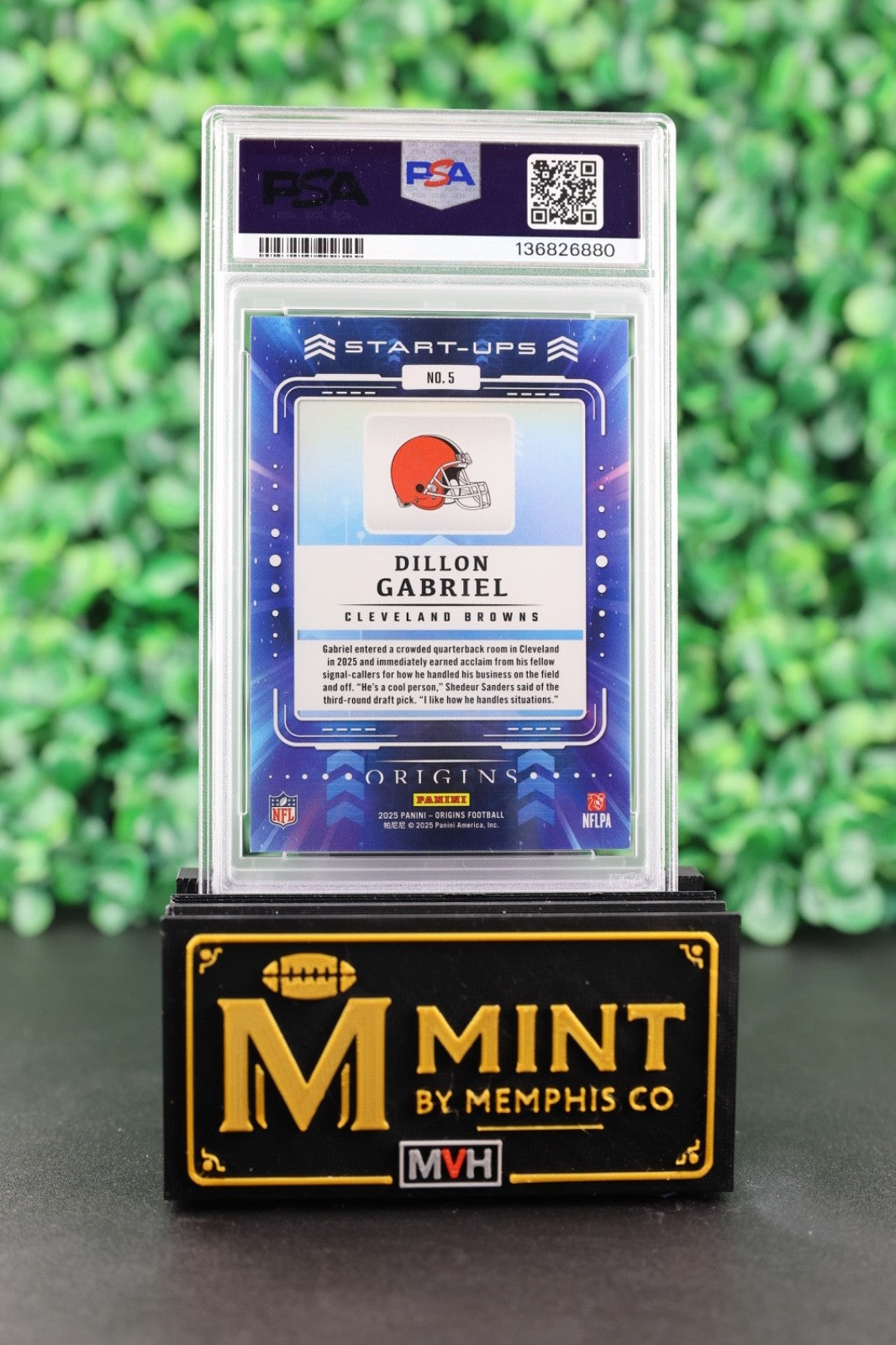 DILLON GABRIEL 2025 PANINI ORIGINS START-UPS #5 RC PSA 9