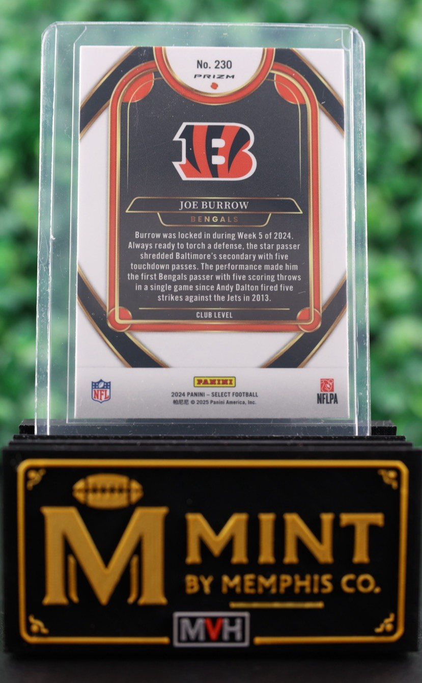 JOE BURROW 2024 SELECT CLUB LEVEL #230 BLACK AND RED SHOCK PRIZM BENGALS