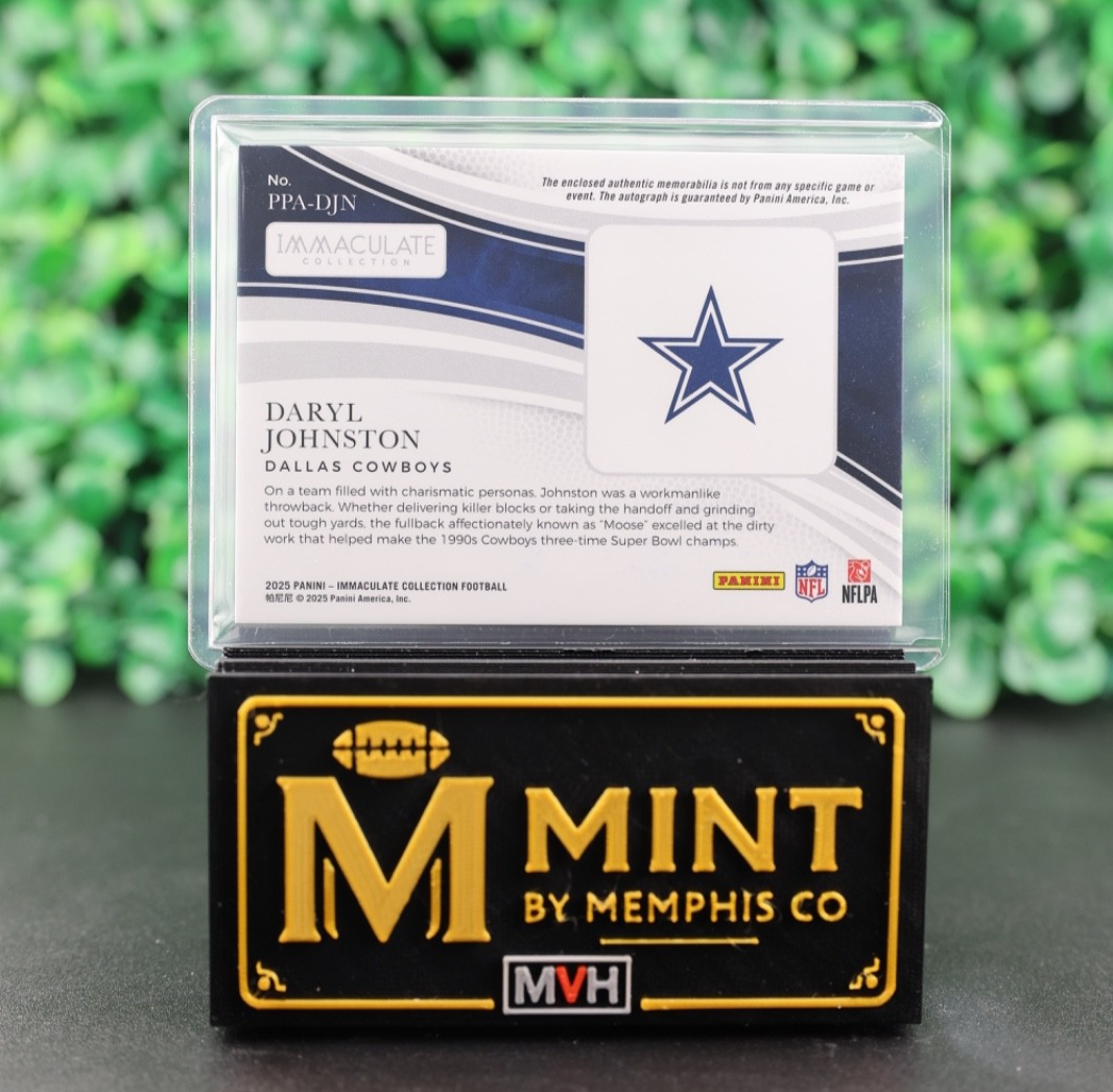 Daryl Johnston 2025 Panini Immaculate Premium Patch Auto /99 Dallas Cowboys