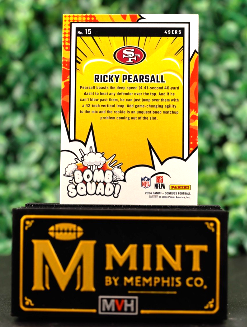 RICKY PEARSALL 2024 PANINI DONRUSS - BOMB SQUAD #15 (RC) 49ERS
