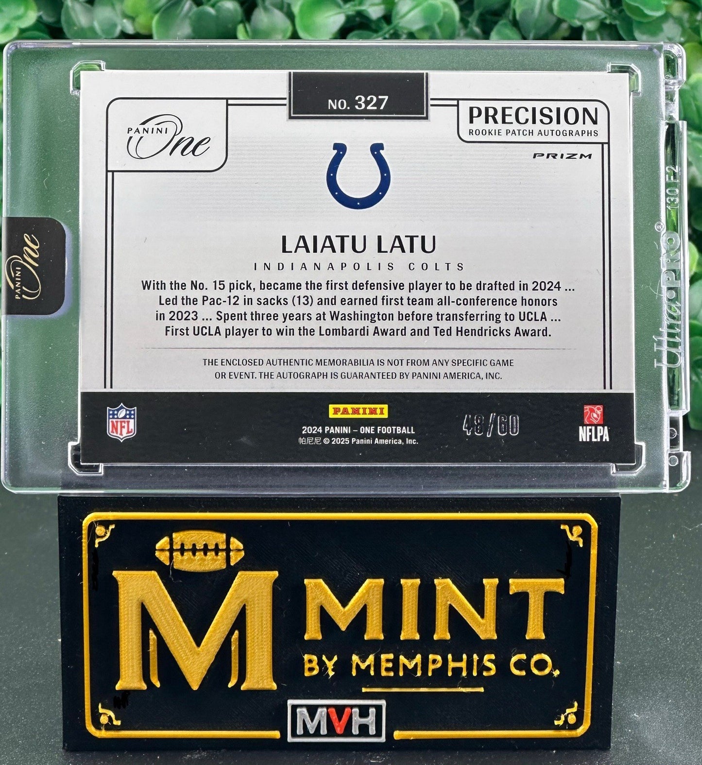 LAIATU LATU 2024 PANINI ONE PRECISION RPA /60 ON CARD AUTO COLTS