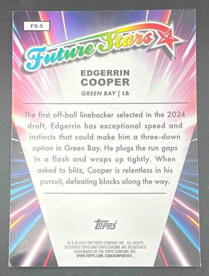 EDGERRIN COOPER 2024 TOPPS CHROME #FS-5 FUTURE STARS RC PACKERS