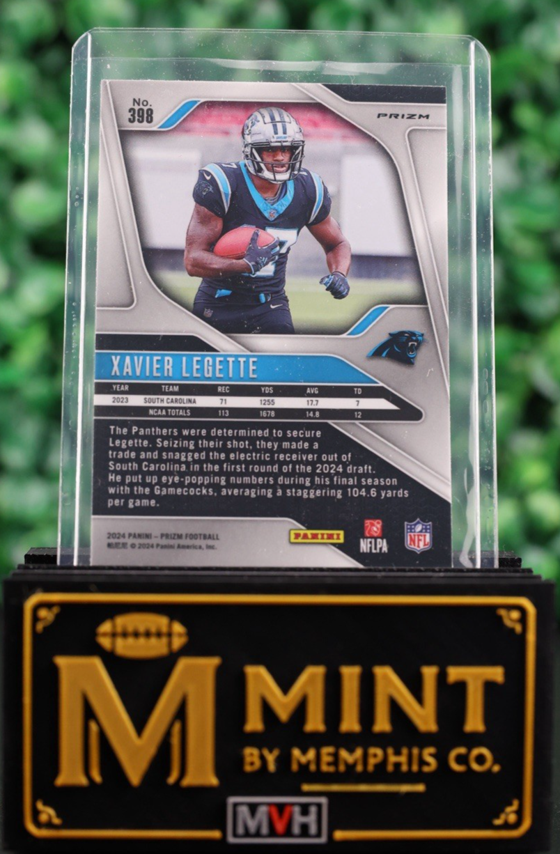 XAVIER LEGETTE 2024 PRIZM #398 SILVER PRIZM RC PANTHERS
