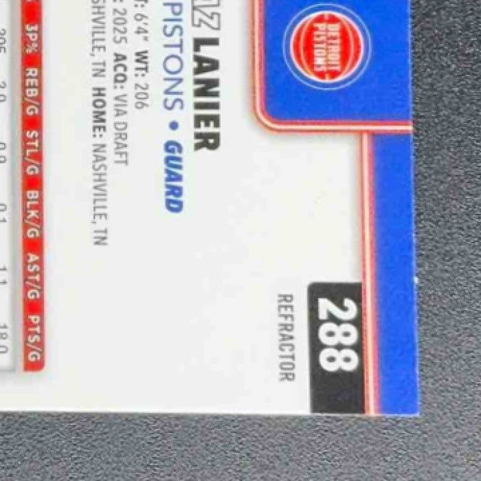 CHAZ LANIER 2025-26 TOPPS CHROME #288 REFRACTOR RC PISTONS