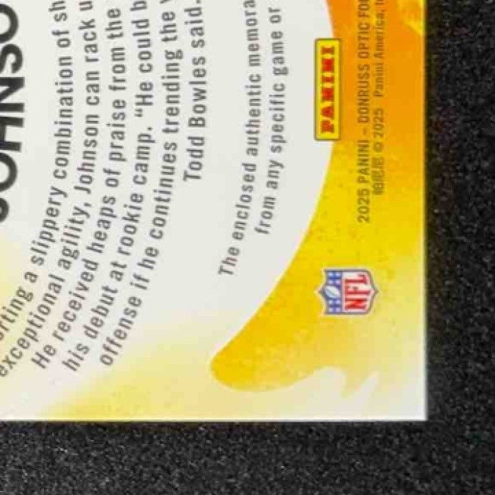 2025 PANINI DONRUSS OPTIC TEZ JOHNSON FIRST YEAR FRESH BLUE HYPER PRIZM RC
