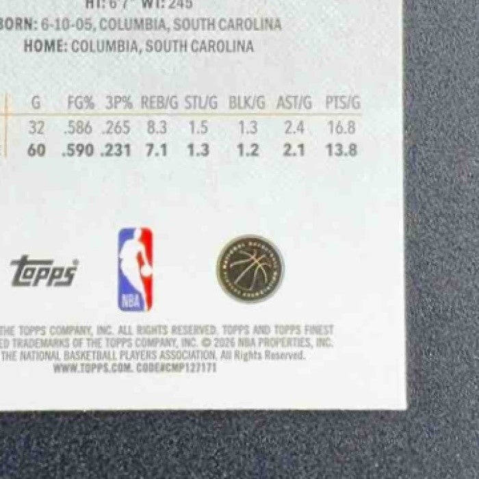 COLLIN MURRAY-BOYLES 2025-26 TOPPS FINEST #9 COMMON RC RAPTORS