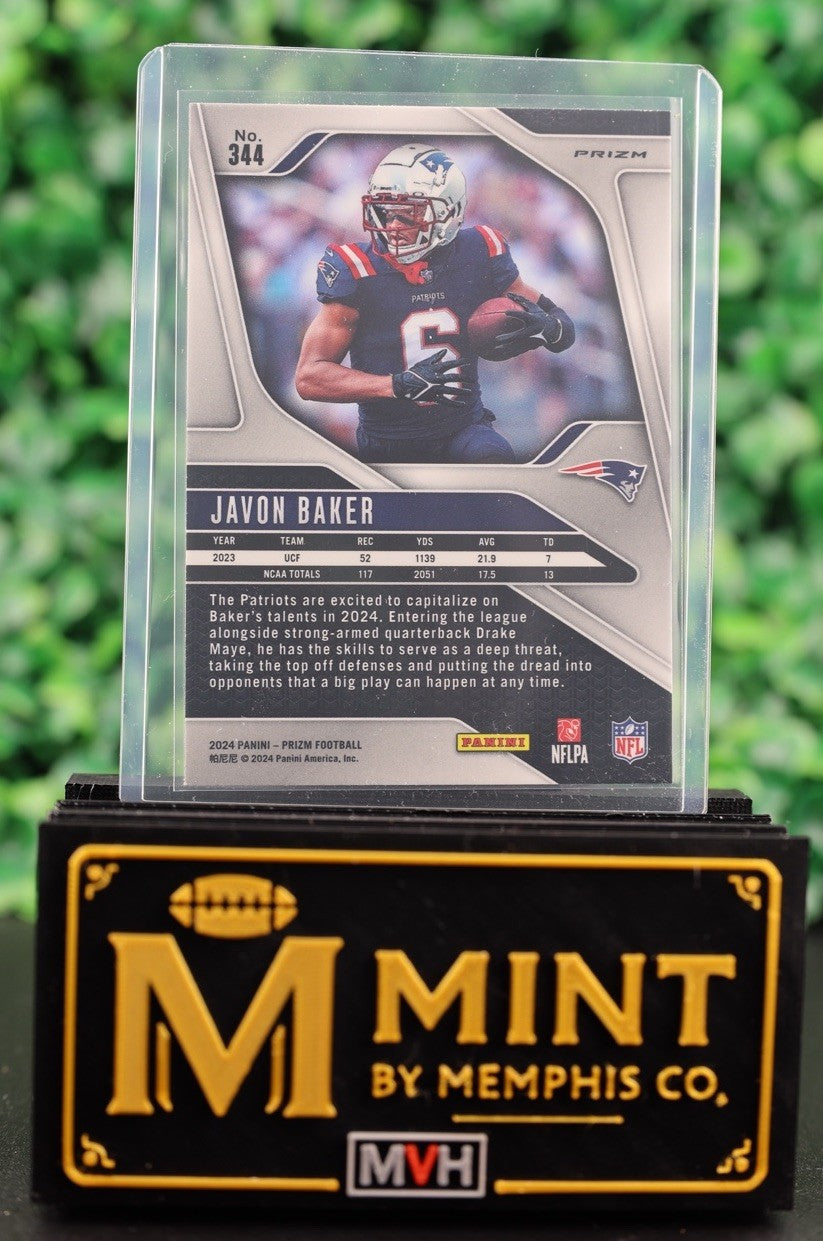 JAVON BAKER 2024 PRIZM #344 SILVER PRIZM RC PATRIOTS