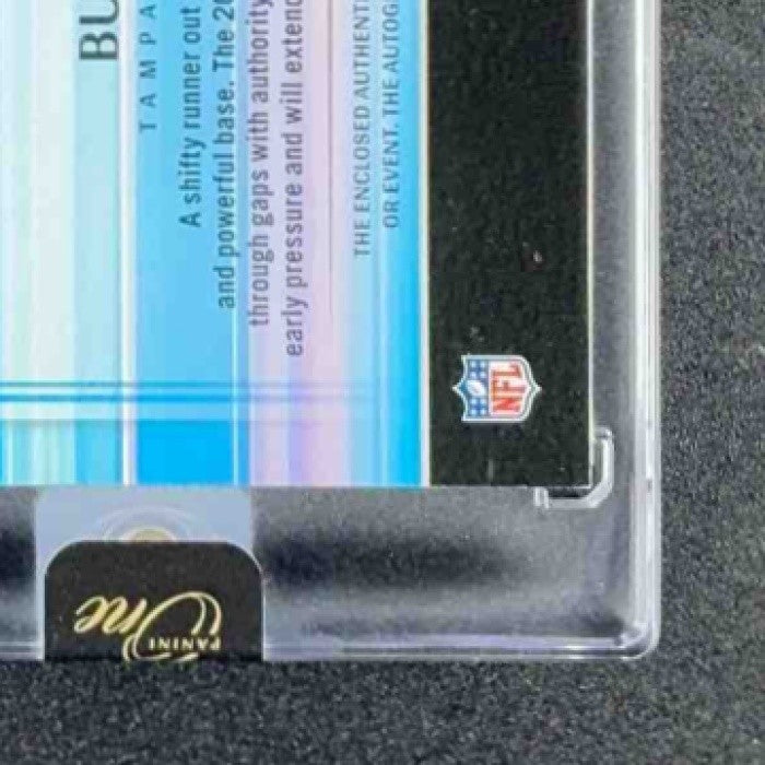 2024 Panini One Bucky Irving #89 Franchise Future Fabric Auto Red /49 MEM RC