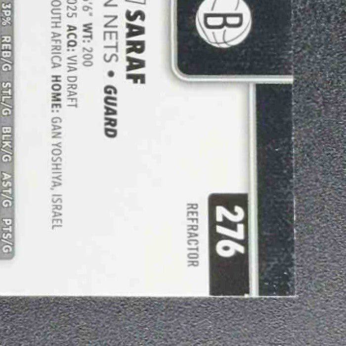 BEN SARAF 2025-26 TOPPS CHROME #276 REFRACTOR RC NETS