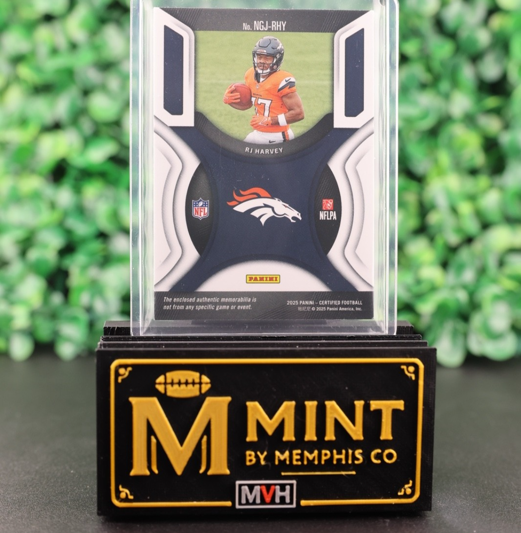 RJ HARVEY 2025 CERTIFIED NEW GENERATION PATCH MIRROR RC /499 BRONCOS
