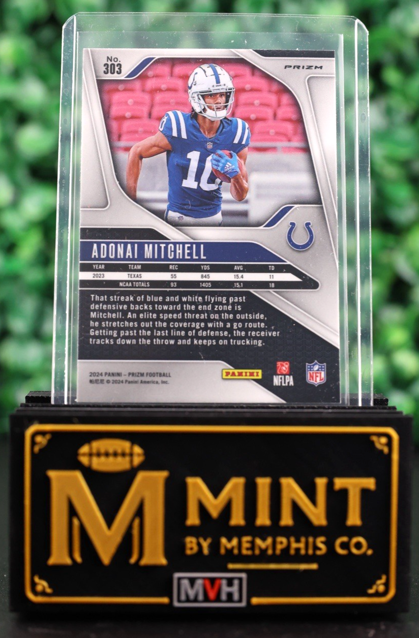 ADONAI MITCHELL 2024 PRIZM #303 NEON GREEN PULSAR PRIZM RC COLTS
