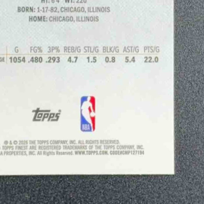 DWYANE WADE 2025-26 TOPPS FINEST #198 UNCOMMON REFRACTOR HEAT