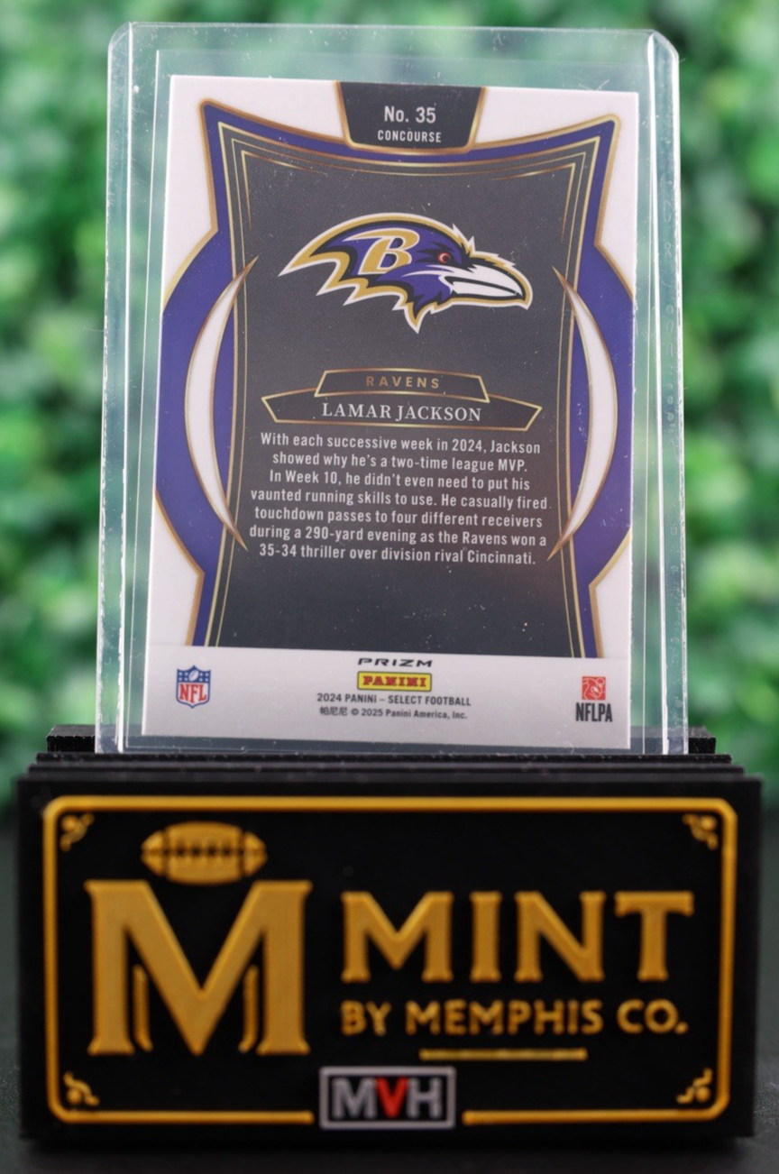LAMAR JACKSON 2024 SELECT CONCOURSE #35 SILVER PRIZM BALTIMORE RAVENS MVP