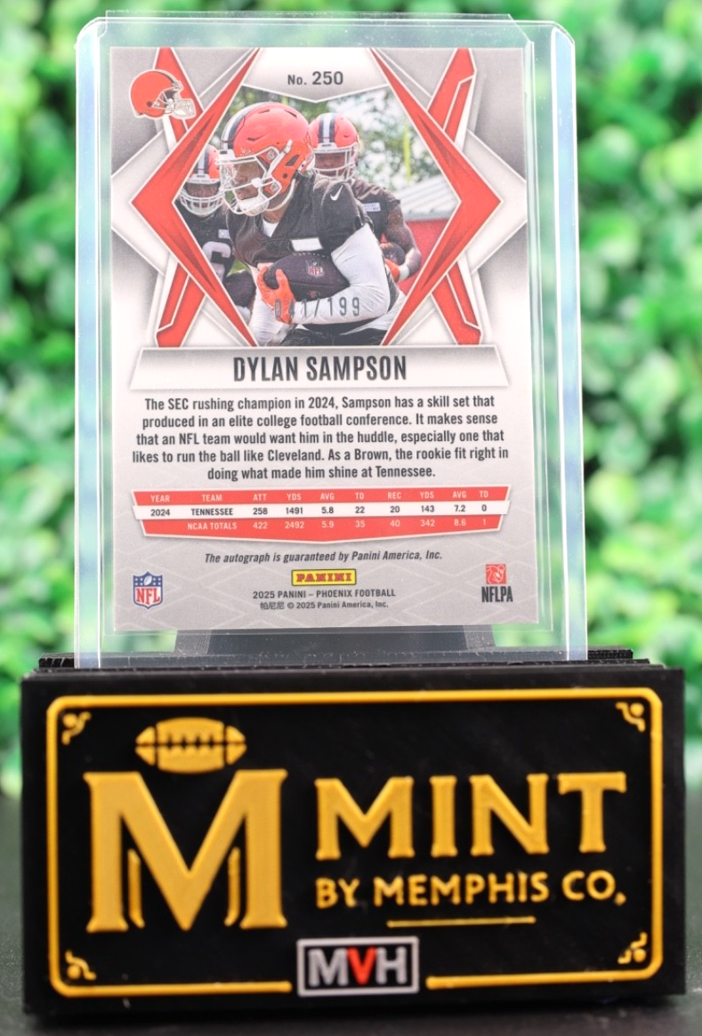 DYLAN SAMPSON 2025 PHOENIX AUTO SILVER RC /199 #250 CLEVELAND BROWNS