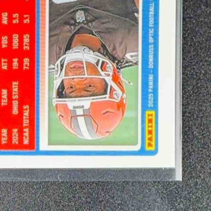 2025 Panini Donruss Optic Quinshon Judkins #252 Rated Rookie Blue Hyper Prizm