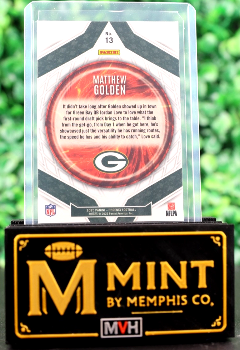 MATTHEW GOLDEN 2025 PANINI PHOENIX ROOKIE RC PARAGON SILVER PACKERS
