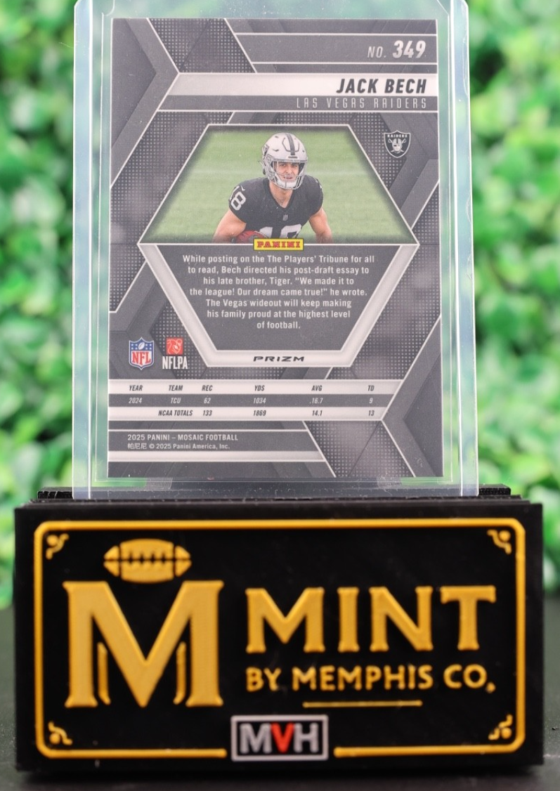 2025 MOSAIC JACK BECH RED MOSAIC PRIZM RC RAIDERS