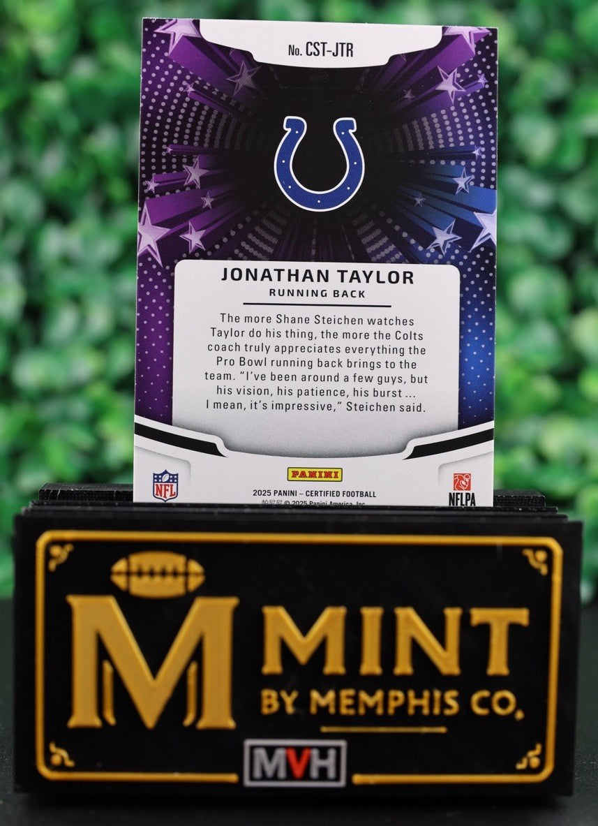 JONATHAN TAYLOR 2025 PANINI CERTIFIED CERTIFIED STARS #CST-JTR COLTS MVP