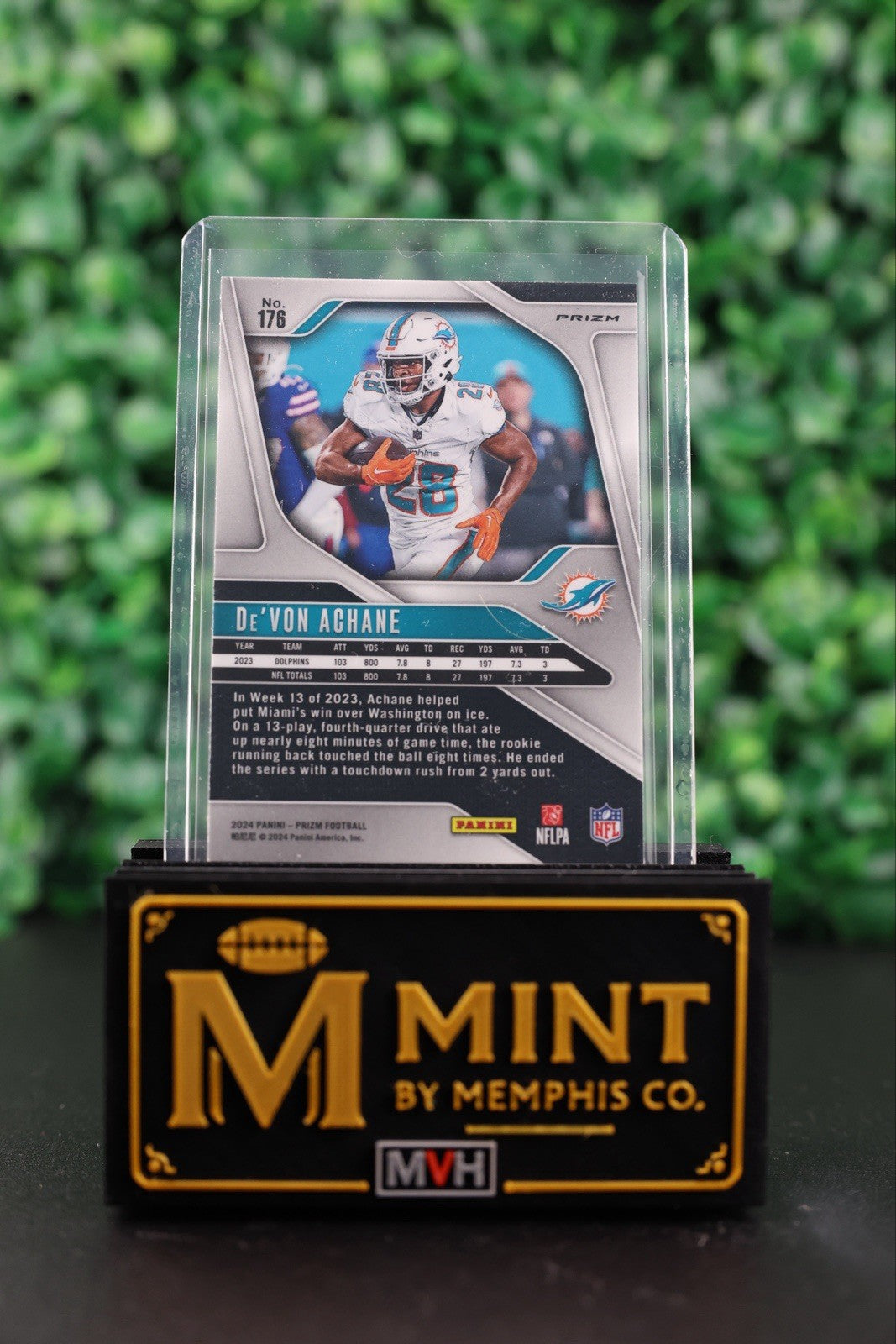 DEVON ACHANE 2024 PANINI PRIZM #176 SILVER PRIZM MIAMI DOLPHINS