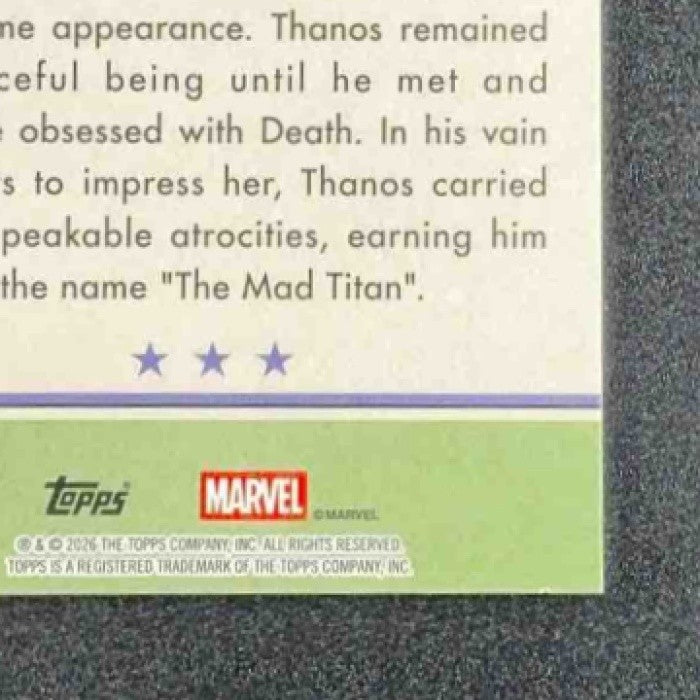 THANOS 2026 TOPPS BROOKLYN COLLECTION MARVEL CAPTAIN AMERICA #26