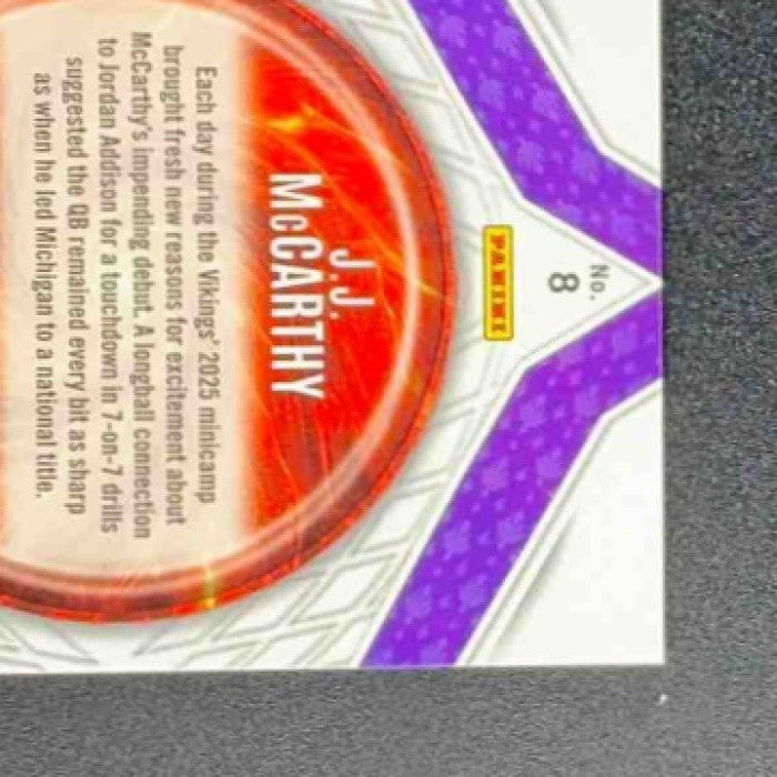 J.J. MCCARTHY 2025 PANINI PHOENIX #8 PARAGON VIKINGS