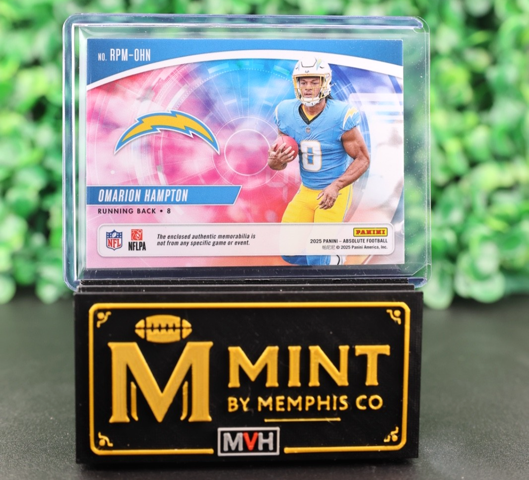 OMARION HAMPTON2025 PANINI ABSOLUTE ROOKIE PREMIERE PATCH RC /399 CHARGERS