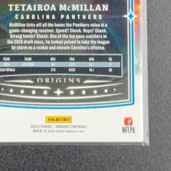 TETAIROA MCMILLAN 2025 PANINI ORIGINS #116 ROOKIE RC PANTHERS