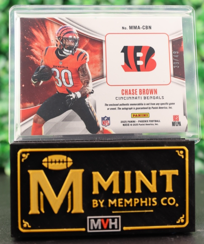 CHASE BROWN PANINI PHOENIX MYTHICAL PATCH AUTO SSP /49 BENGALS