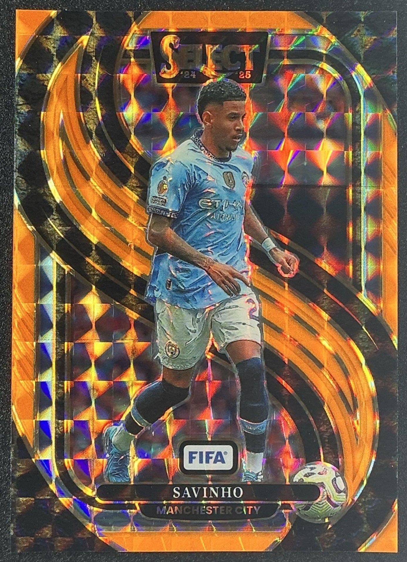 2024 Panini Select FIFA Savinho #126 Mezzanine Orange Fluorescent /125