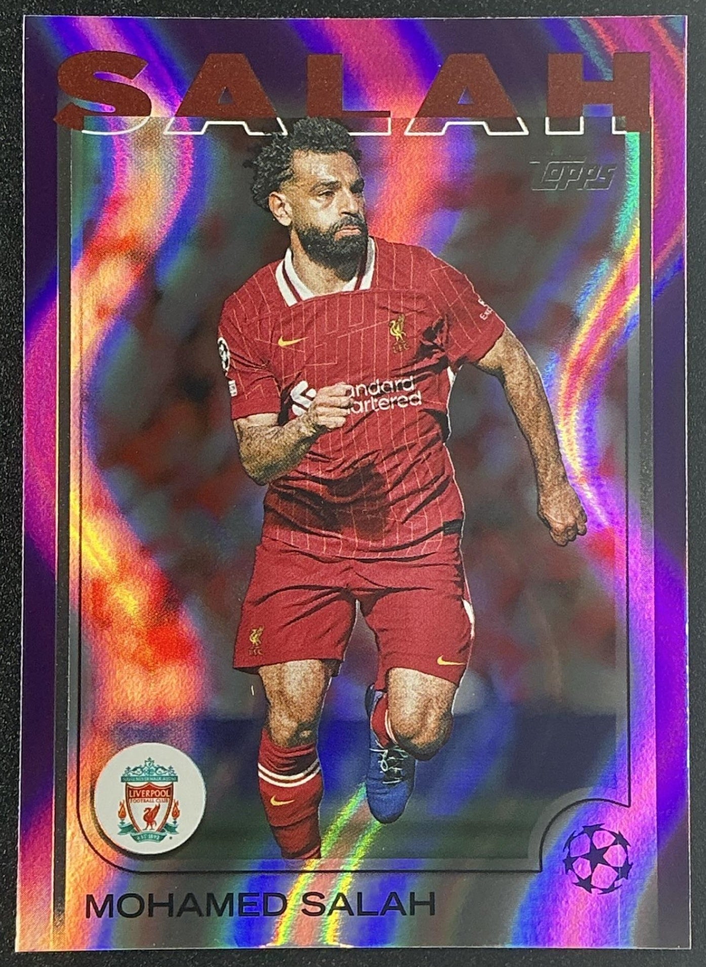 2024 Topps UEFA Club Competitions Mohamed Salah #87 Purple Flowfractor