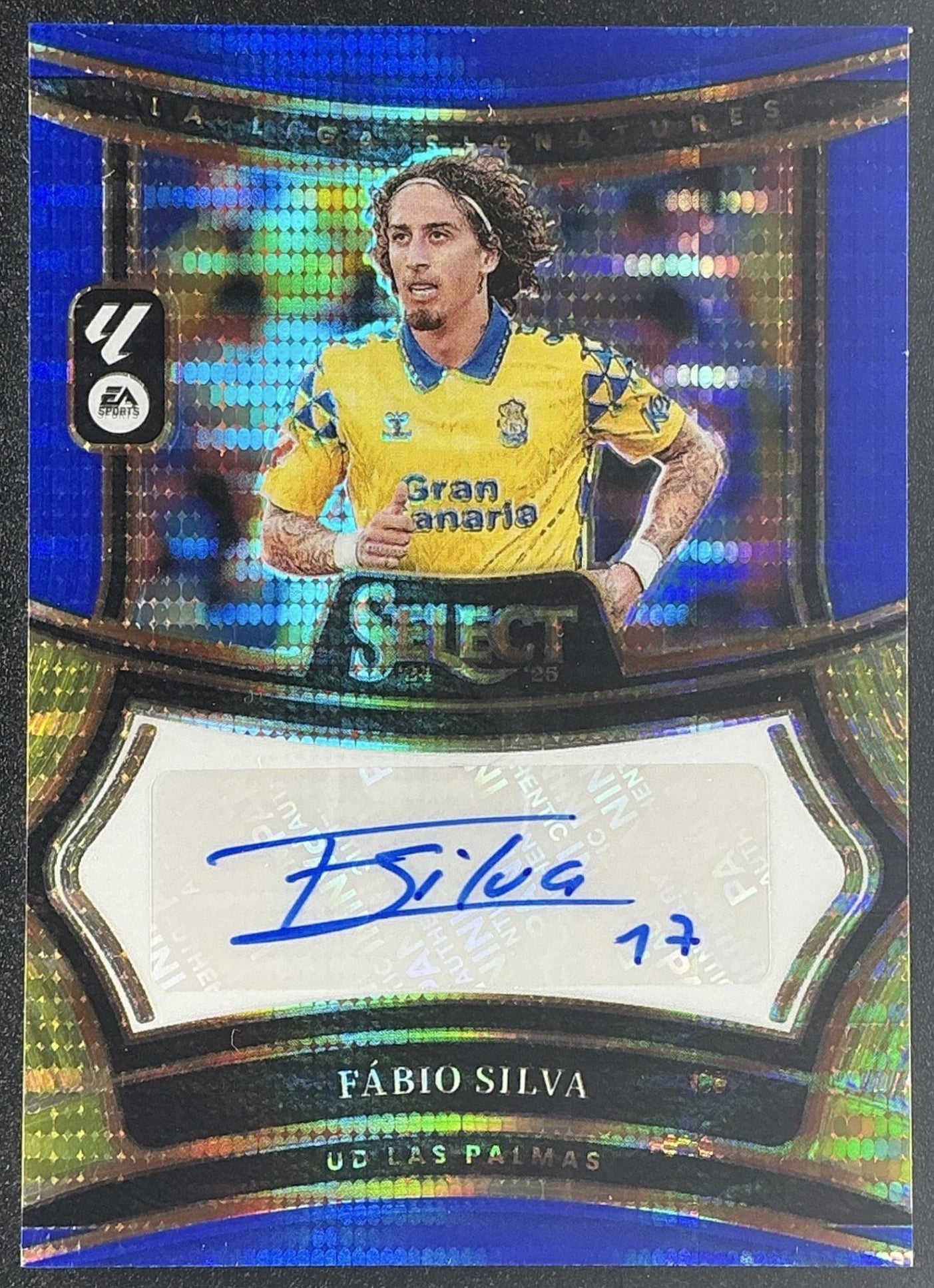 2024 Panini Select La Liga Fabio Silva #SS-FS Signatures Blue Pulsar Prizm Auto