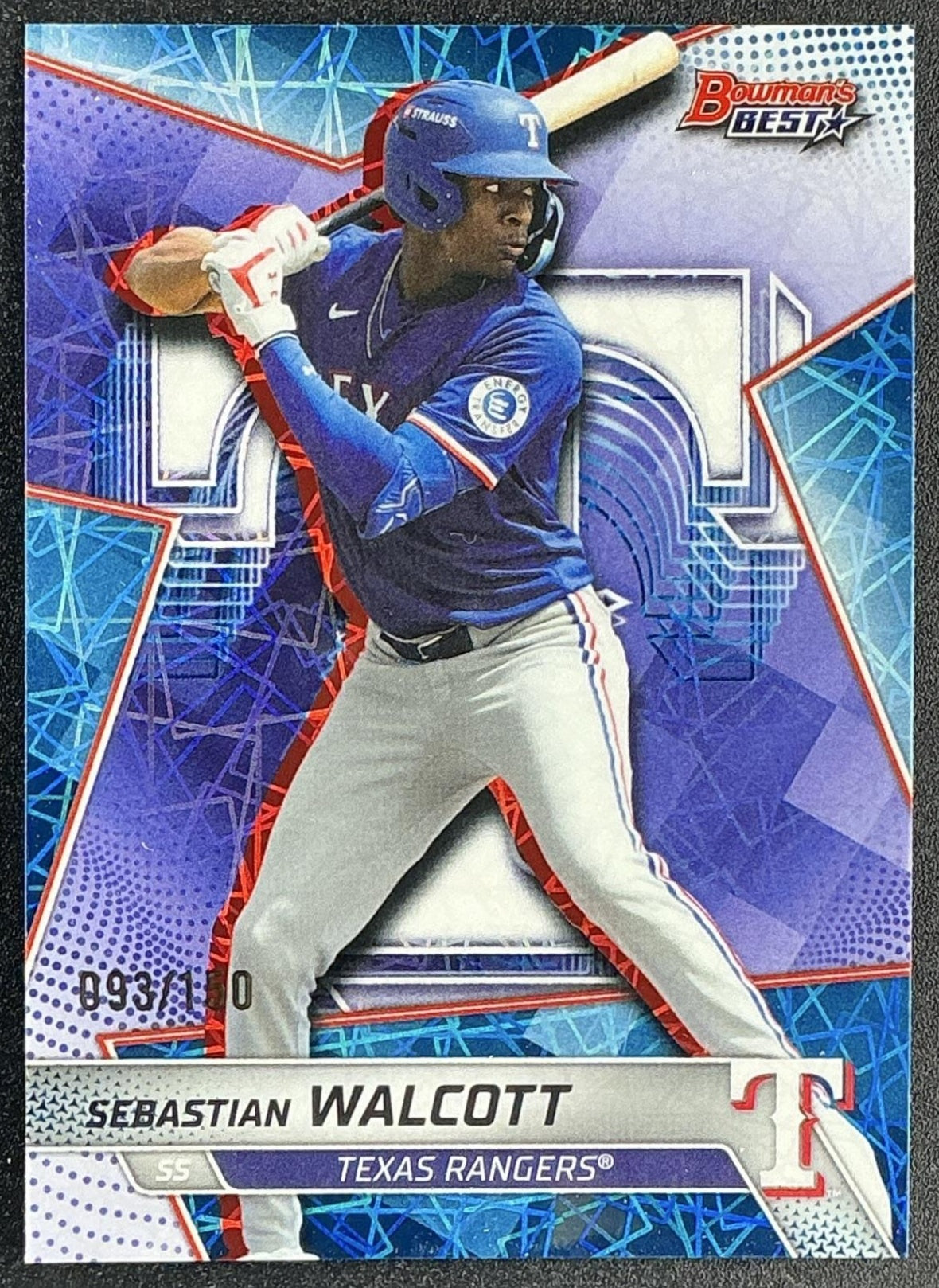 2025 Bowman's Best Sebastian Walcott Top Prospects Blue Lazer Refractor /150