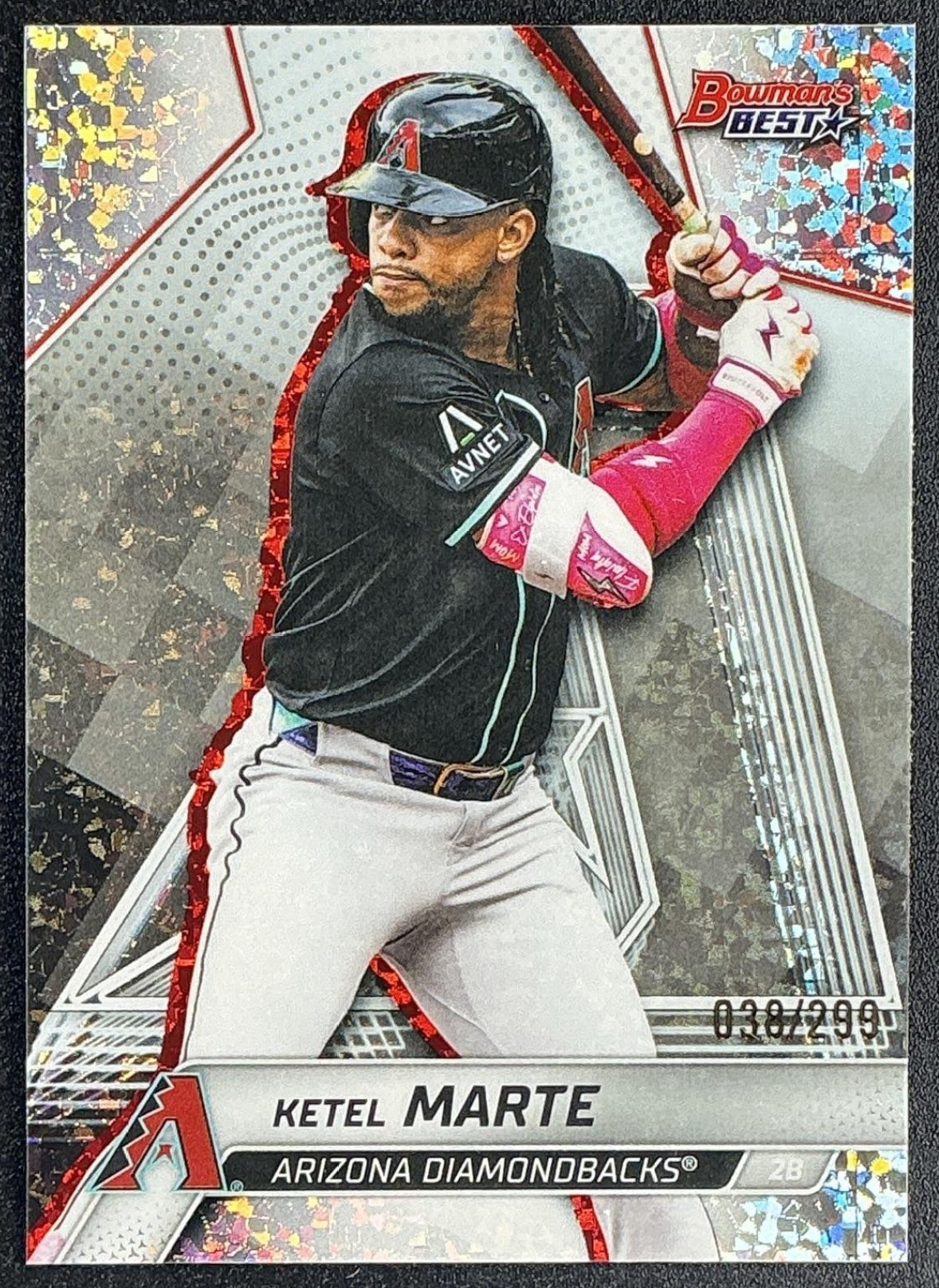 KETEL MARTE 2025 BOWMAN'S BEST #62 MINI DIAMOND REFRACTOR 38/299 DIAMONDBACKS