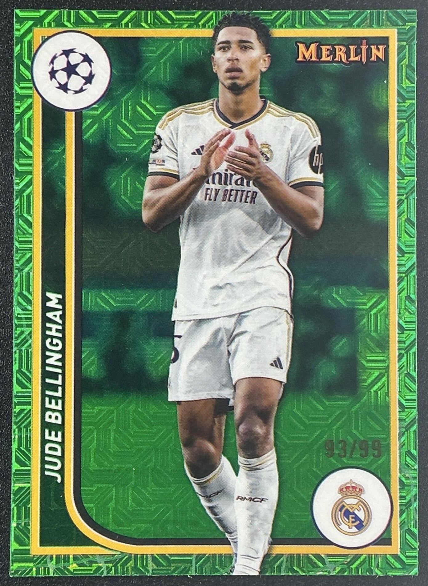 2023 Topps Chrome Merlin Jude Bellingham #105 Green Mojo Refractor /99