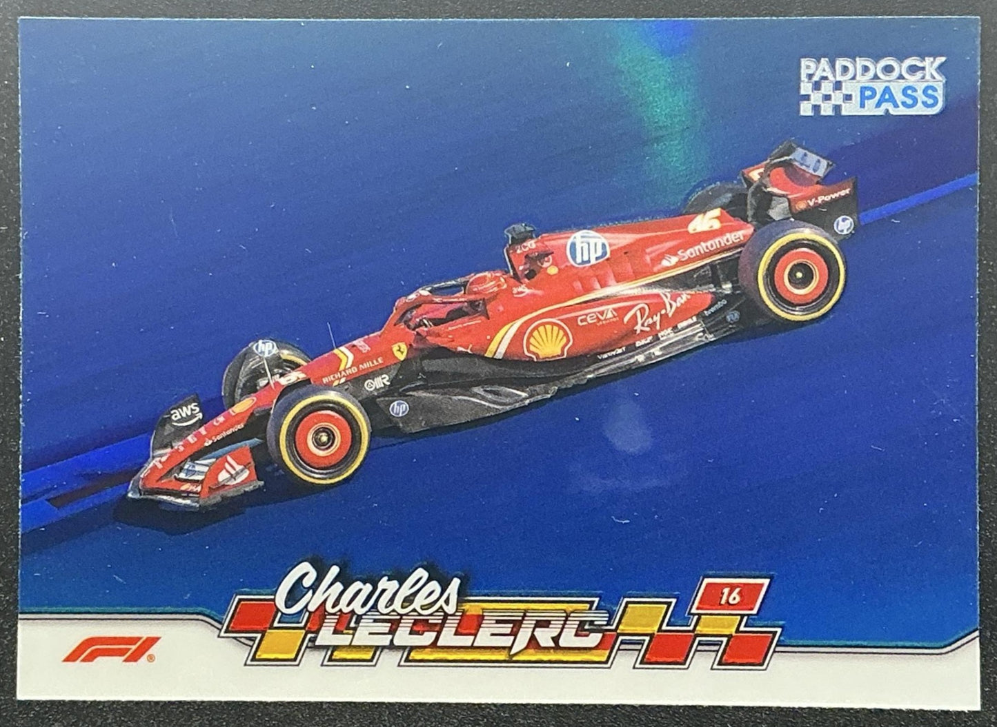 CHARLES LECLERC 2024 TOPPS PADDOCK PASS F1 #33 BLUE REFRACTOR
